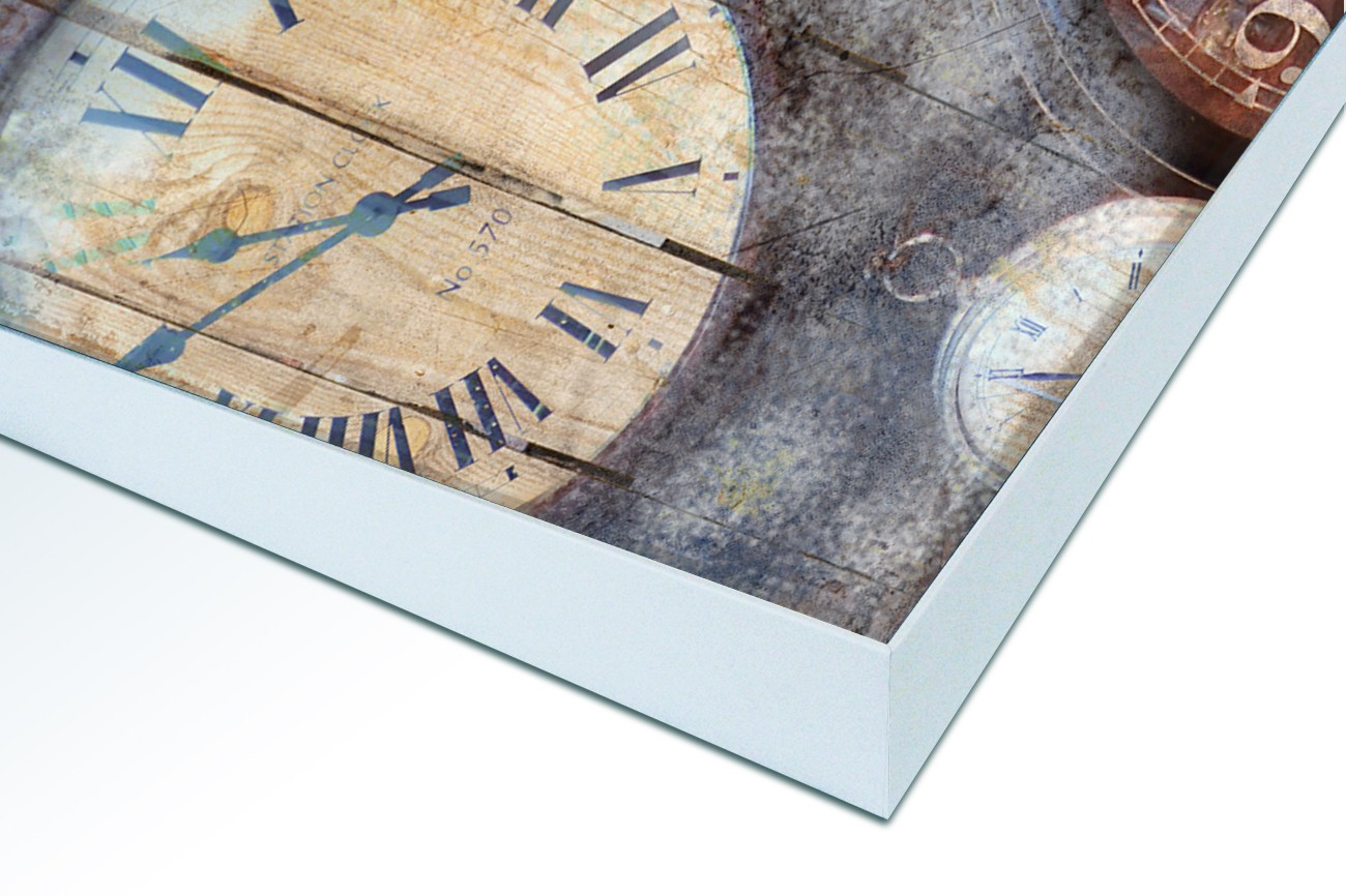 Close up textieldoek in frame gemonteerd wit