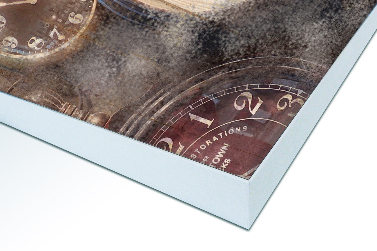 Close up textieldoek in frame gemonteerd wit