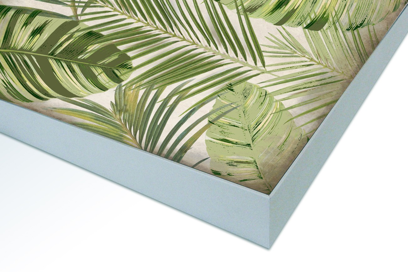 Close up textieldoek in frame gemonteerd