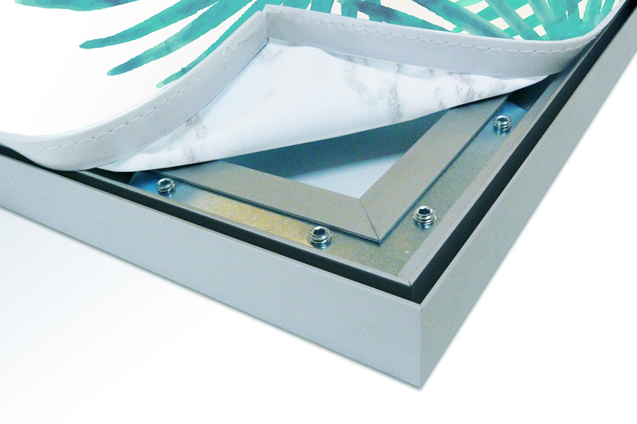 Close up textieldoek in frame los